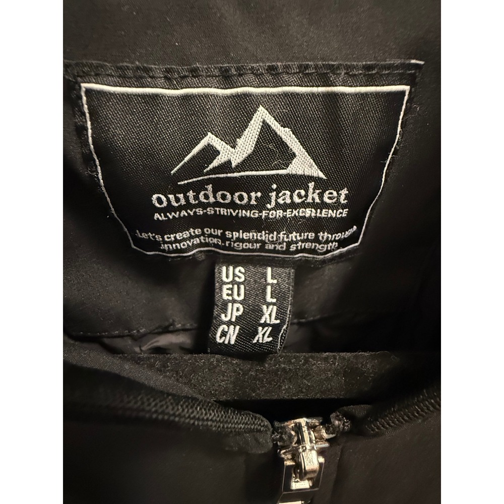 Outdoor Jacket Mens Black Bomber Full Zip Lightweight Utility Jacket Size L - Picture 10 of 11